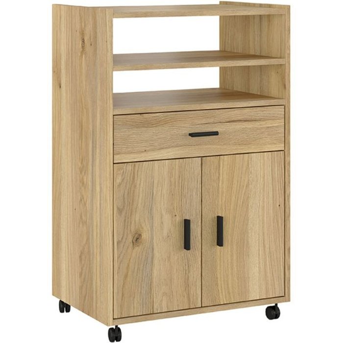 Mueble auxiliar new aura con ruedas natural 92x59x39,6 cm