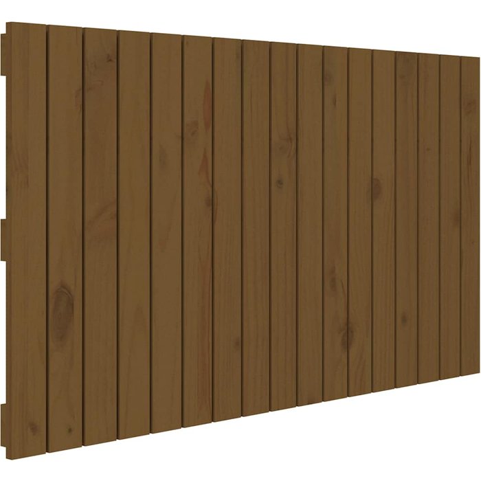 Cabecero cama - mueble cabecero pared madera maciza pino marrón miel 108x3x60 cm