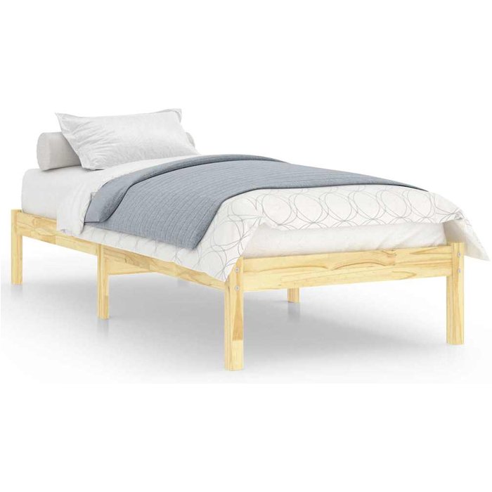 Estructura de cama individual peque?a sin colchón madera maciza — comfortxl