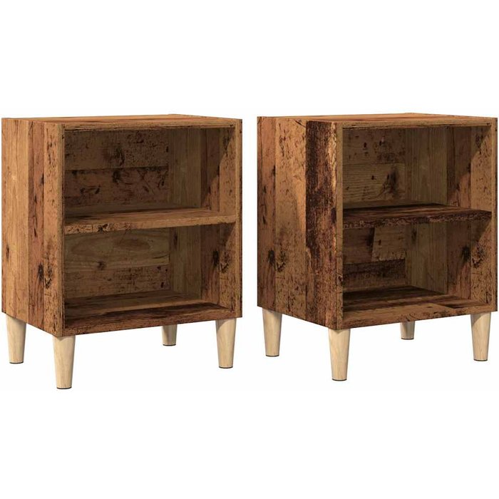 Mesitas de noche 2 uds madera de ingeniería envejecida - comfortxl