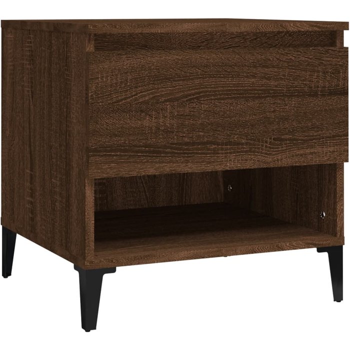 Mesa auxiliar madera contrachapada roble marrón 50x46x50 cm - comfortxl