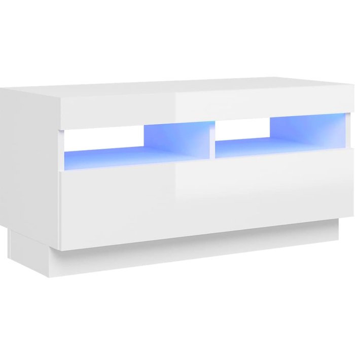 Mueble tv con luces led blancas brillantes 80x35x40 cm