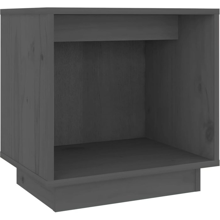 Mesitas de noche 2 uds gris 40x30x40 cm madera maciza de pino