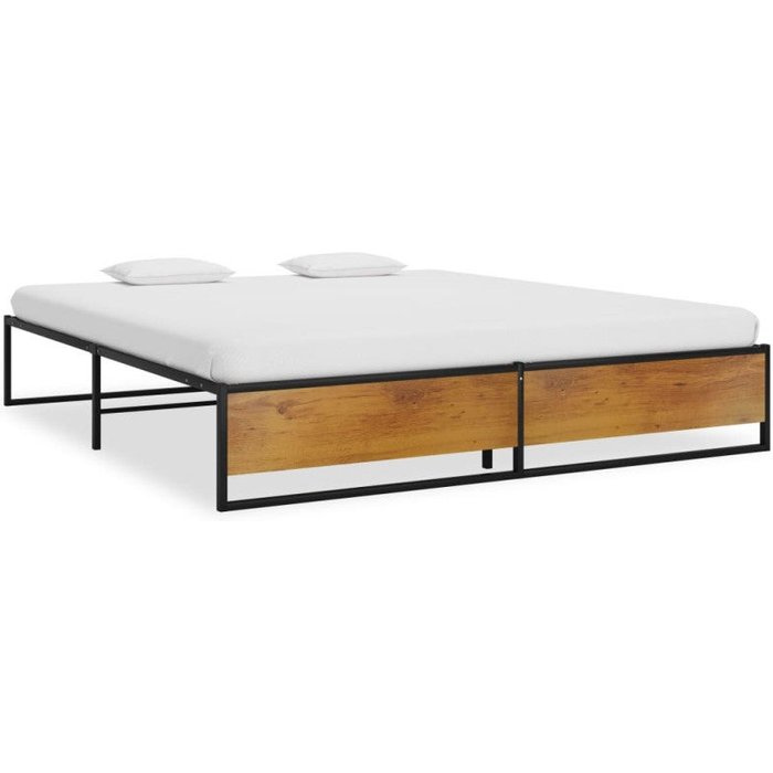 Estructura de cama sin colchón metal negro 140x200 cm vidaxl