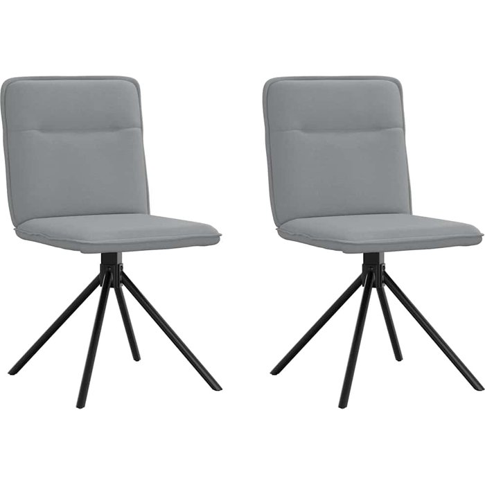 Sillas de comedor giratorias 2 unidades tela gris claro