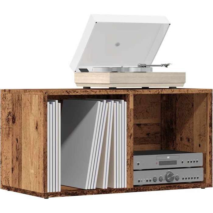Cajas de almacenamiento para lp madera vieja 69,5x34x36 cm madera de ingeniería
