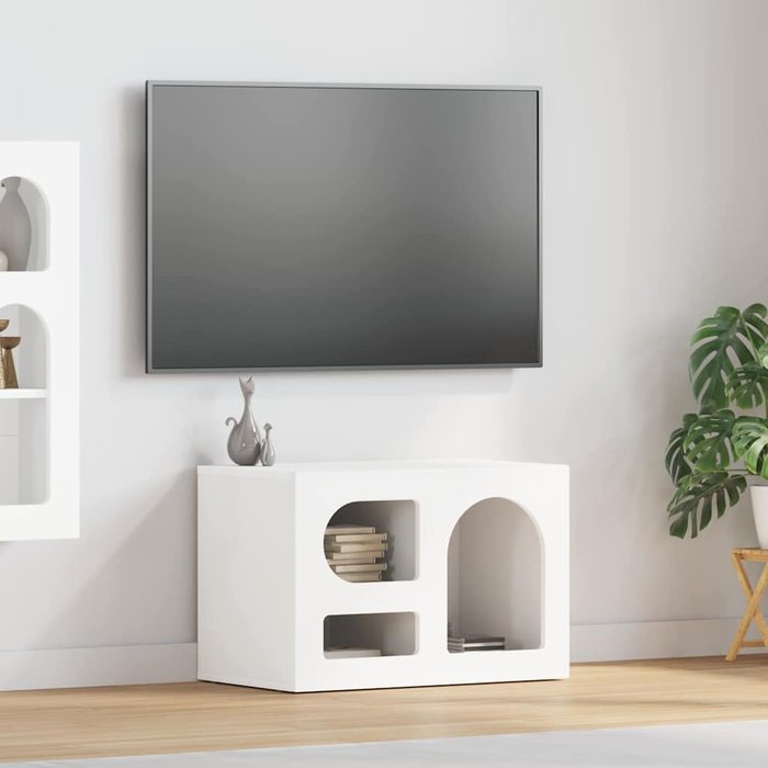 Mueble de tv blanco 60 x 35 x 40 cm madera de ingeniería