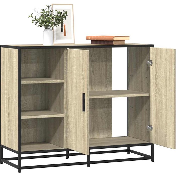 Aparador de madera de ingeniería roble sonoma 92x35x76 cm vidaxl