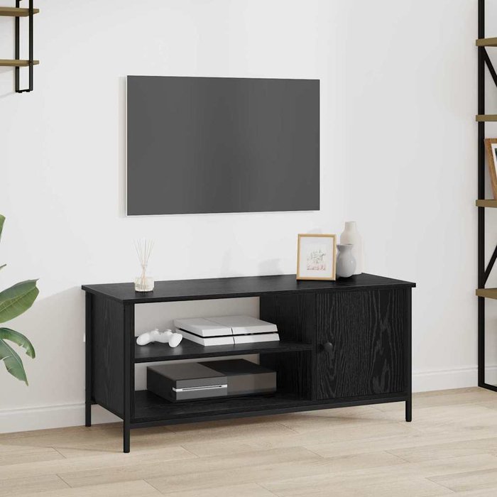 Mueble de tv, roble negro, 100 x 40 x 45 cm, madera de ingeniería