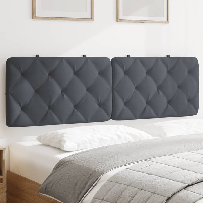 Maison exclusive - cabecero de cama acolchado terciopelo gris oscuro 160 cm