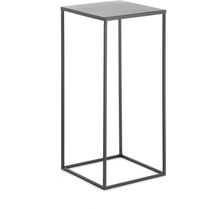 Mesa alta omaha, acero pintado antracita, diseño moderno h70x30x30 cm