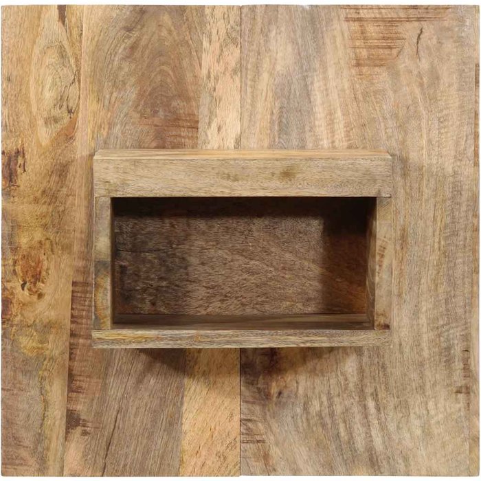 Mesita de noche,mesilla de noche madera maciza de mango 50x27x50 cm cfw782023