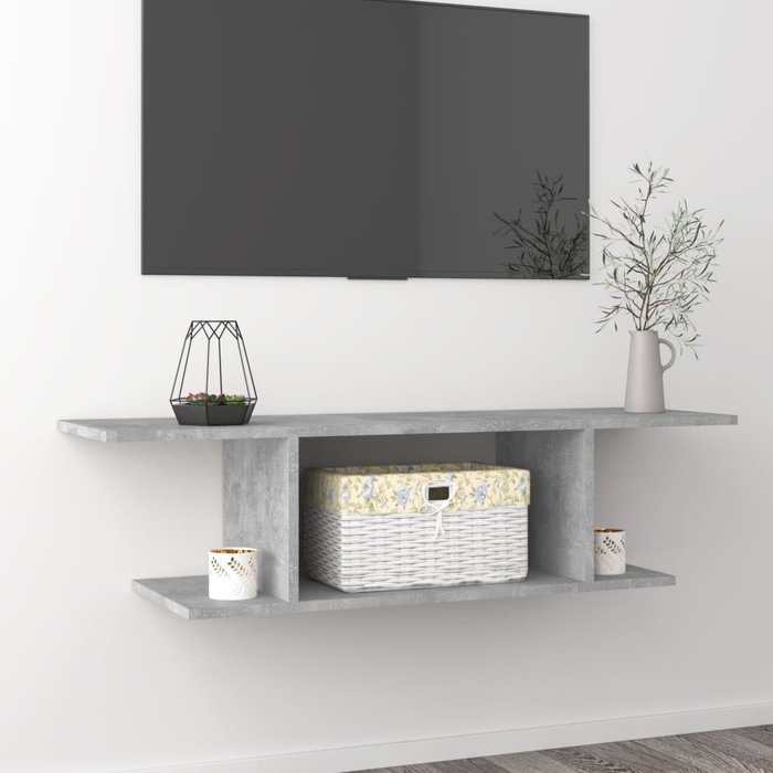 Maison exclusive - mueble de tv de pared gris hormigón 103x30x26,5 cm