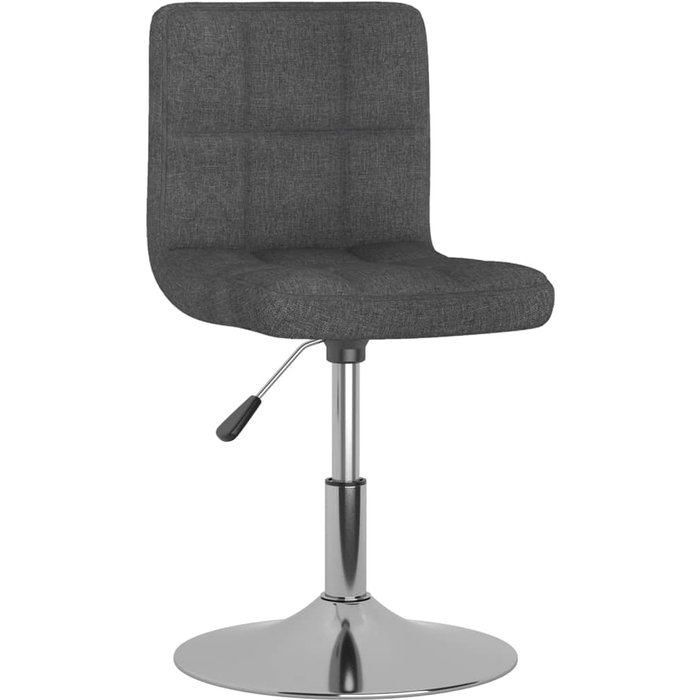 Silla de comedor giratoria de tela gris oscuro