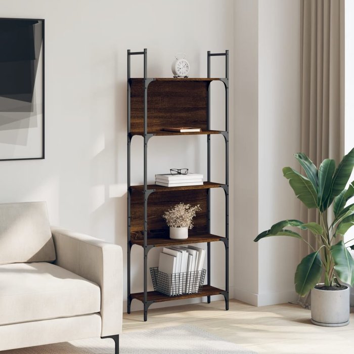 Librería de 5 estantes madera roble marrón 60,5x24x166,5 cm – comfortxl
