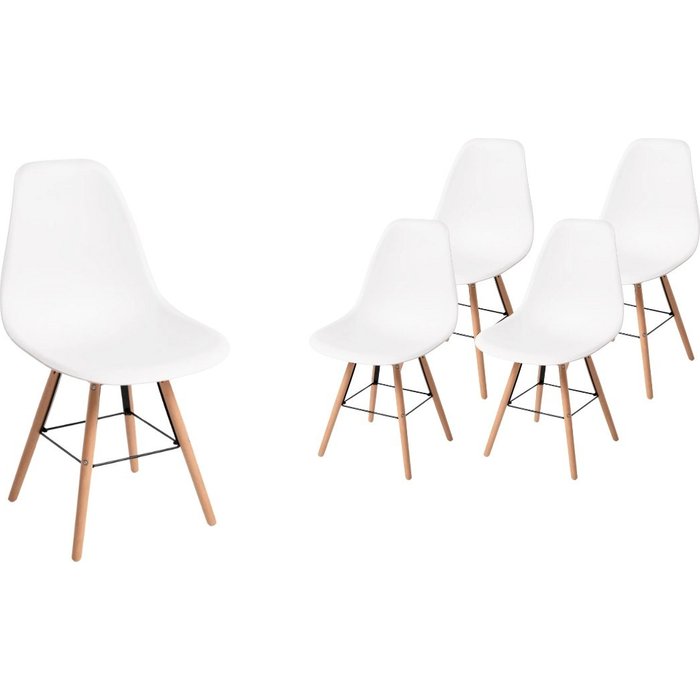 Pack 4 sillas nordic blancas diseño