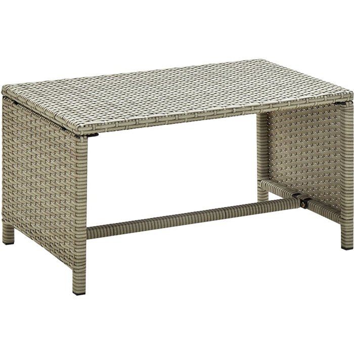 Mesa de centro de ratán sintético beige 70x40x38 cm