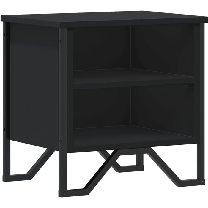 Mesita de noche madera de ingeniería negra 40x30x40 cm - comfortxl
