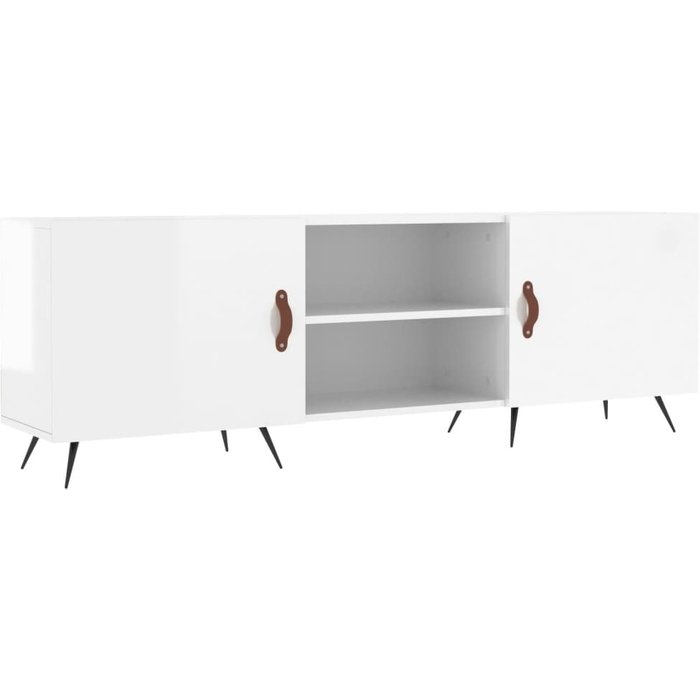 Mueble tv blanco brillo 150x30x50 cm madera contrachapada