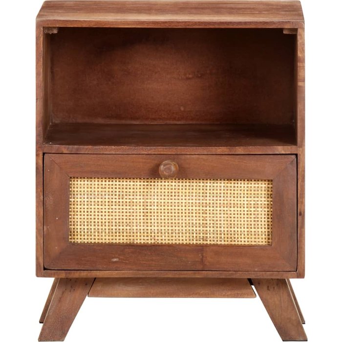 Mesita de noche de madera maciza de mango 40x30x50 cm - comfortxl