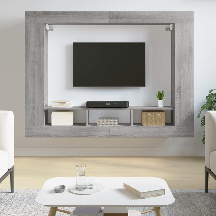 Vidaxl mueble de tv madera de ingeniería gris sonoma 152x22x113 cm