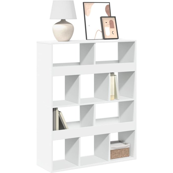 Estantería de madera de ingeniería blanca 100x33x125,5 cm