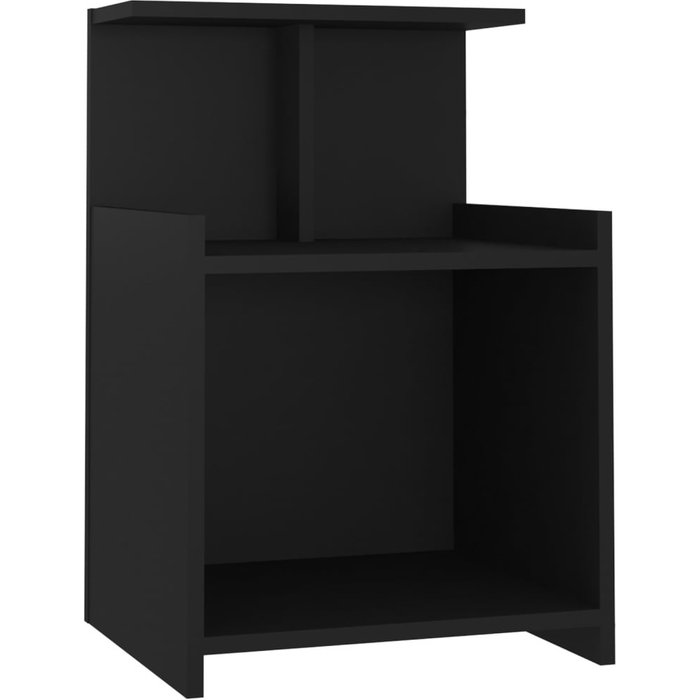 Mesita de noche madera contrachapada negro 40x35x60 cm - comfortxl