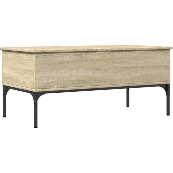 Mesa de centro madera ingeniería metal roble sonoma 100x50x45cm - comfortxl