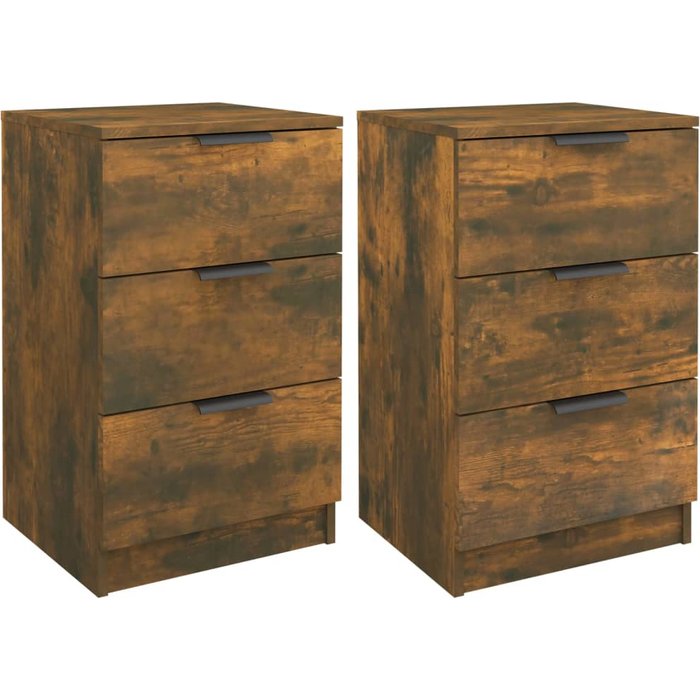 Mesitas de noche 2 piezas roble ahumado 40x36x65 cm