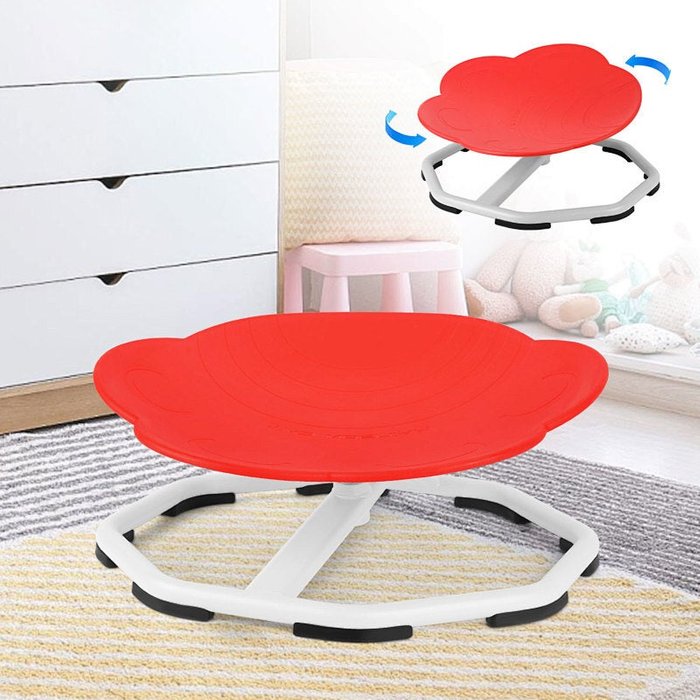Silla giratoria sensorial para niños con base antideslizante pp rojo