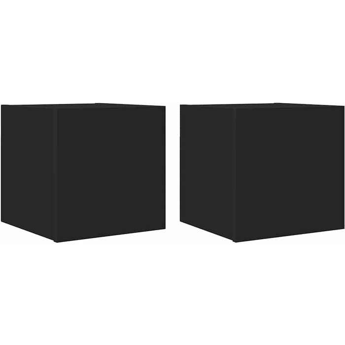 Mueble de pared para salón 2 piezas negro 30,5x30x30 cm