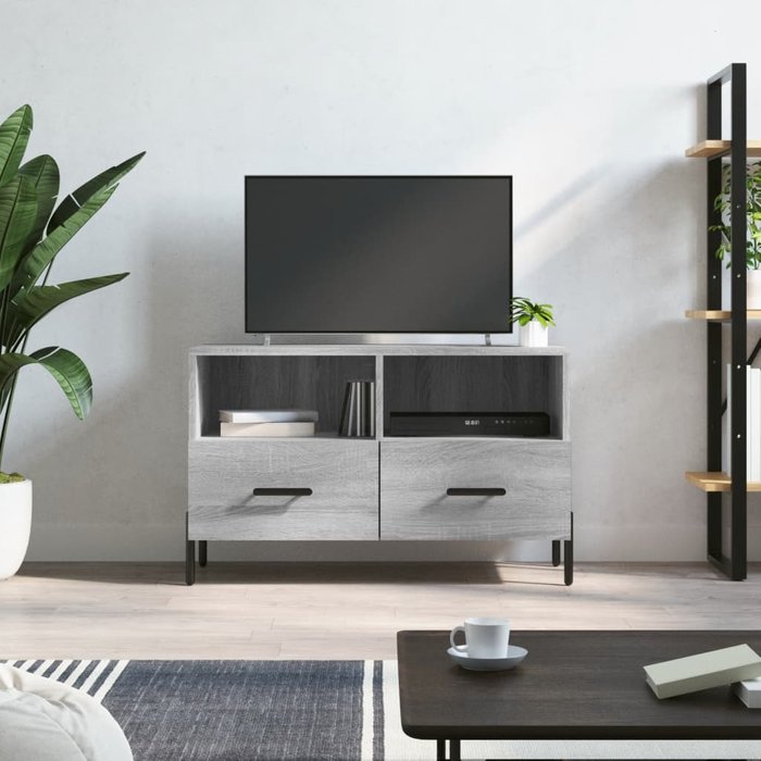 Maison exclusive - mueble de tv madera de ingeniería gris sonoma 80x36x50 cm