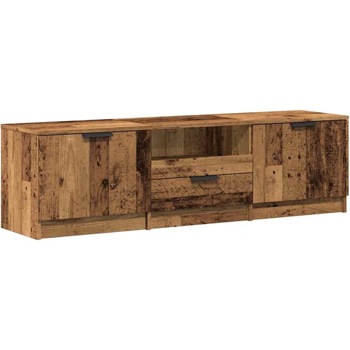 Mueble de tv antiguo de madera 140x35x40 cm madera reconstituida - comfortxl