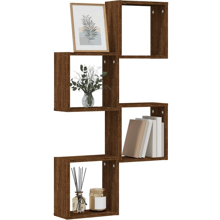 Maison exclusive - estantes cubo de pared 4 unidades roble marrón 30x15x30 cm
