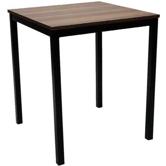 Mesa baja cuadrada 70x70cm. troya color nogal hobeto 163833