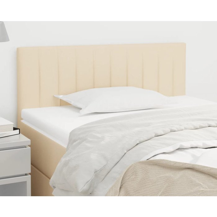 Cabecero de tela color crema 90x5x78/88 cm