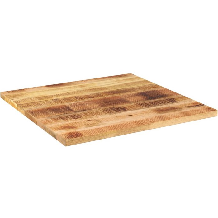 Tablero de mesa cuadrado madera mango rugosa 70x70x3,8 cm - comfortxl