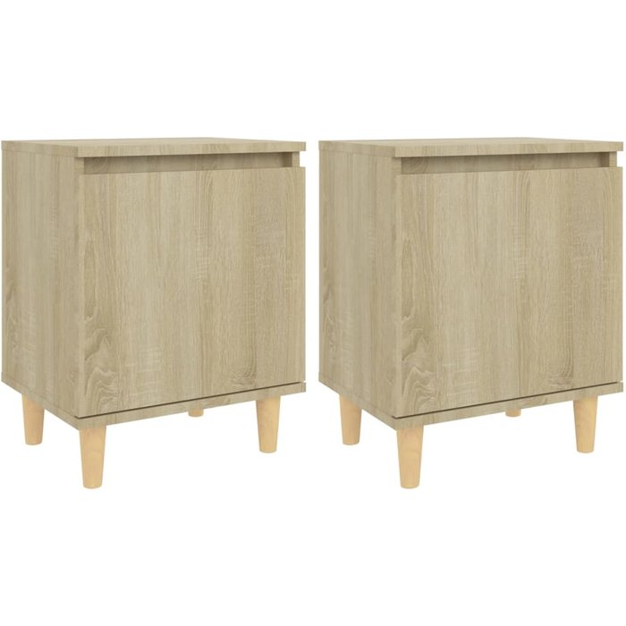 Mesitas de noche 2 uds con patas madera roble sonoma 40x30x50cm - comfortxl