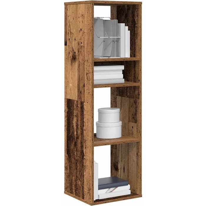 Librería de madera reciclada, 34x31x112 cm, madera de ingeniería. - pangivo