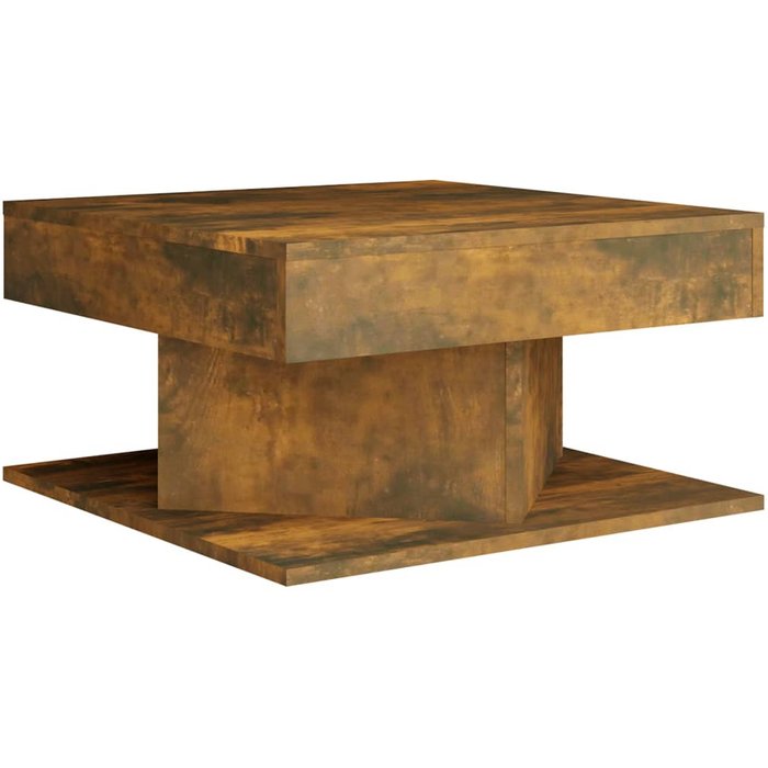 Mesa de centro madera contrachapada roble ahumado 57x57x30 cm - comfortxl