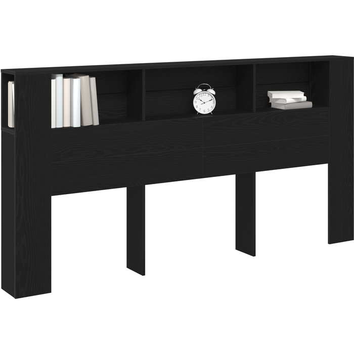 Aparador | cabecero rio madera ingeniería roble negro 200x18,5x104,5cm cfw182874