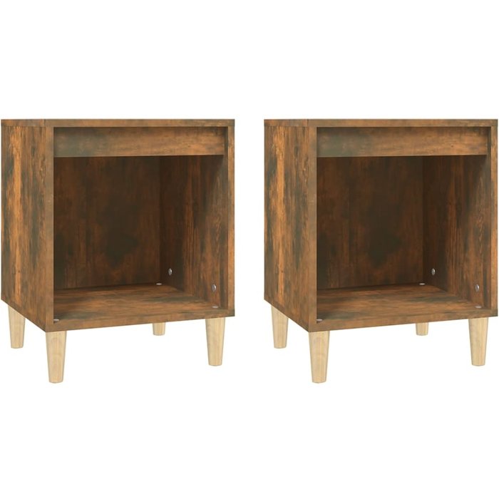 Mesitas de noche 2 piezas roble ahumado 40x35x50 cm