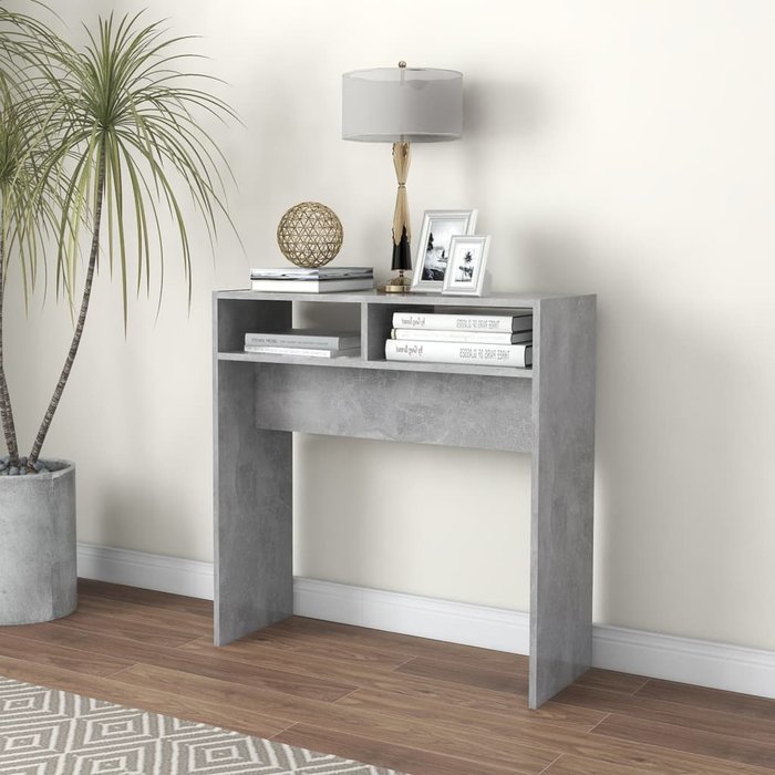 Maison exclusive - mesa consola madera de ingeniería gris hormigón 78x30x80 cm