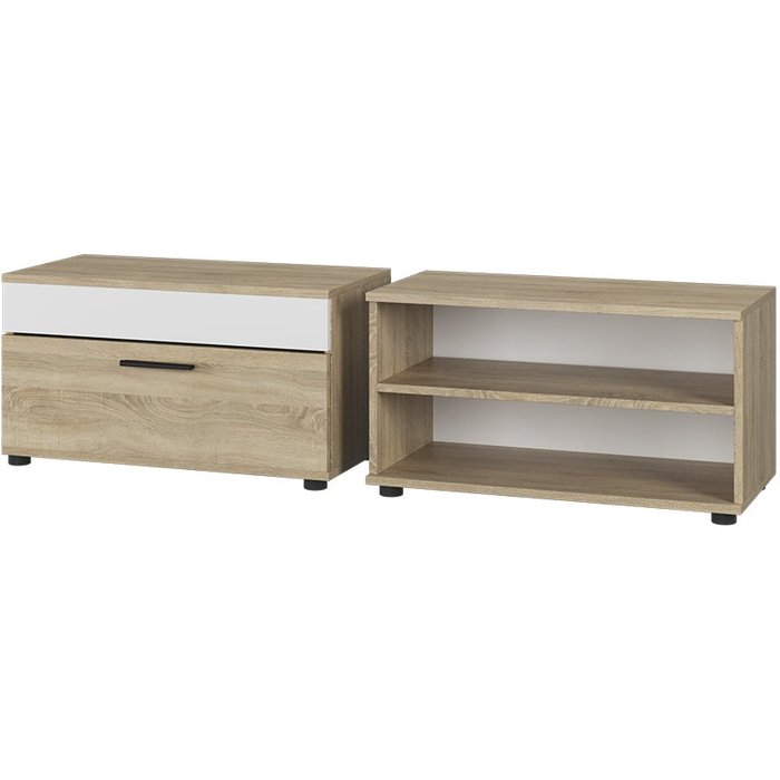 Vicco armarios de salón berno, sonoma/blanco, 2 partes