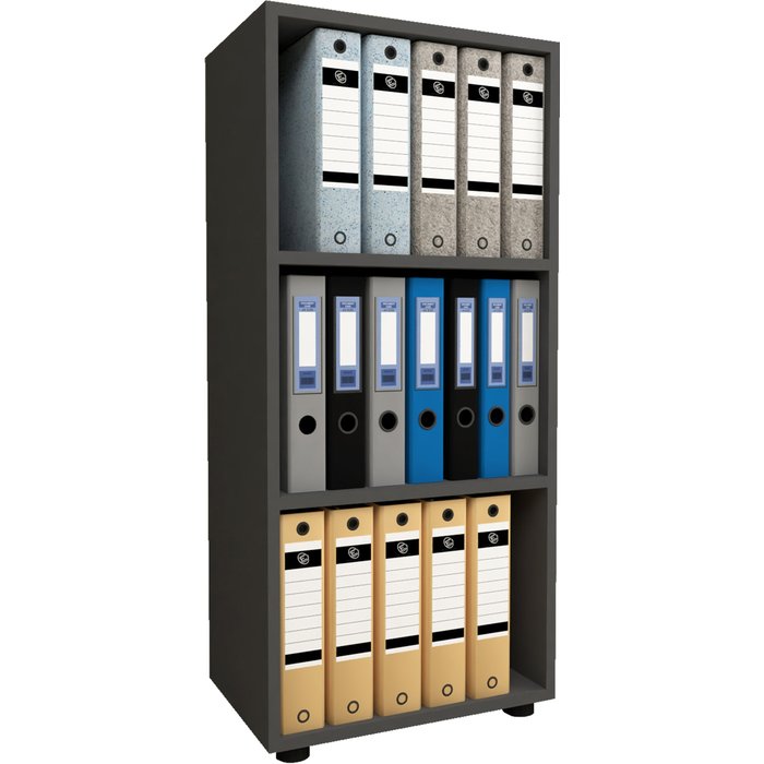 Vcm estantería y librería de oficina ulas antracita h. 108 x b. 49 x t. 32 cm
