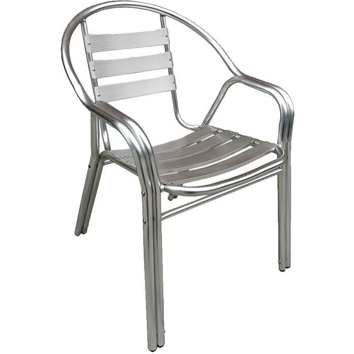 Silla de terraza de aluminio de doble tubo hobeto 178099