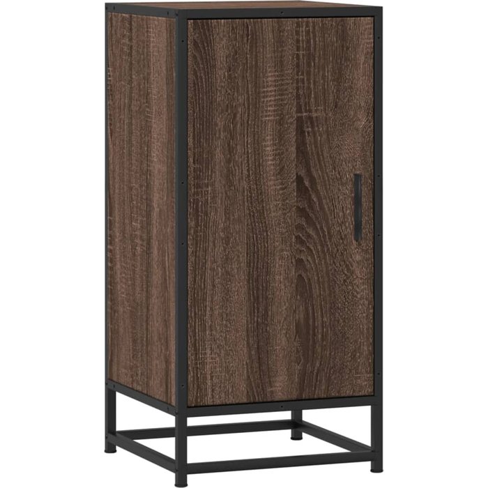 Aparador madera ingeniería y metal marrón roble 35,5x35x76 cm - comfortxl