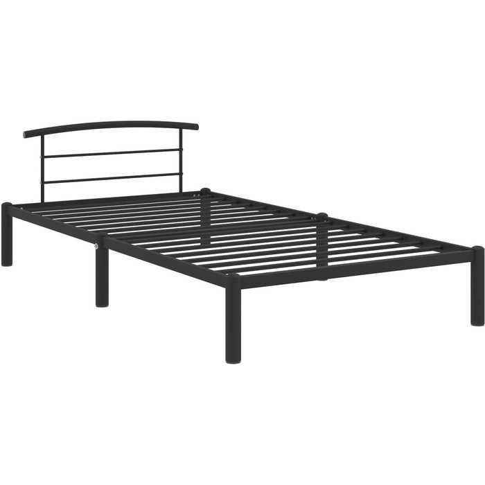 Estructura de cama sin colchón metal negro 90x200 cm — comfortxl
