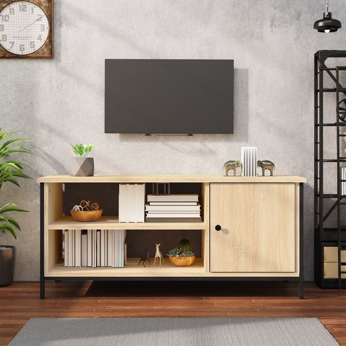 Mueble tv roble sonoma 100x40x45 cm madera contrachapada