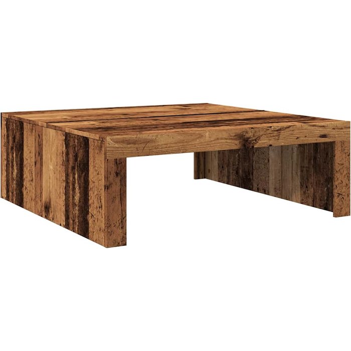 Mesa de centro de madera de ingeniería envejecida de 100x100x35 cm - comfortxl
